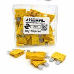 فیوز دوپایه اصلی 20 آمپر درجه یک ضد اشتعال مرال (MERAL) بسته 50 عددی