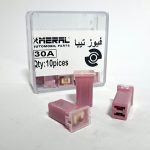 فیوز دوپایه تیبا ساینا ،کوئیک 30 آمپر درجه یک مرال MERAL  (10عددی )