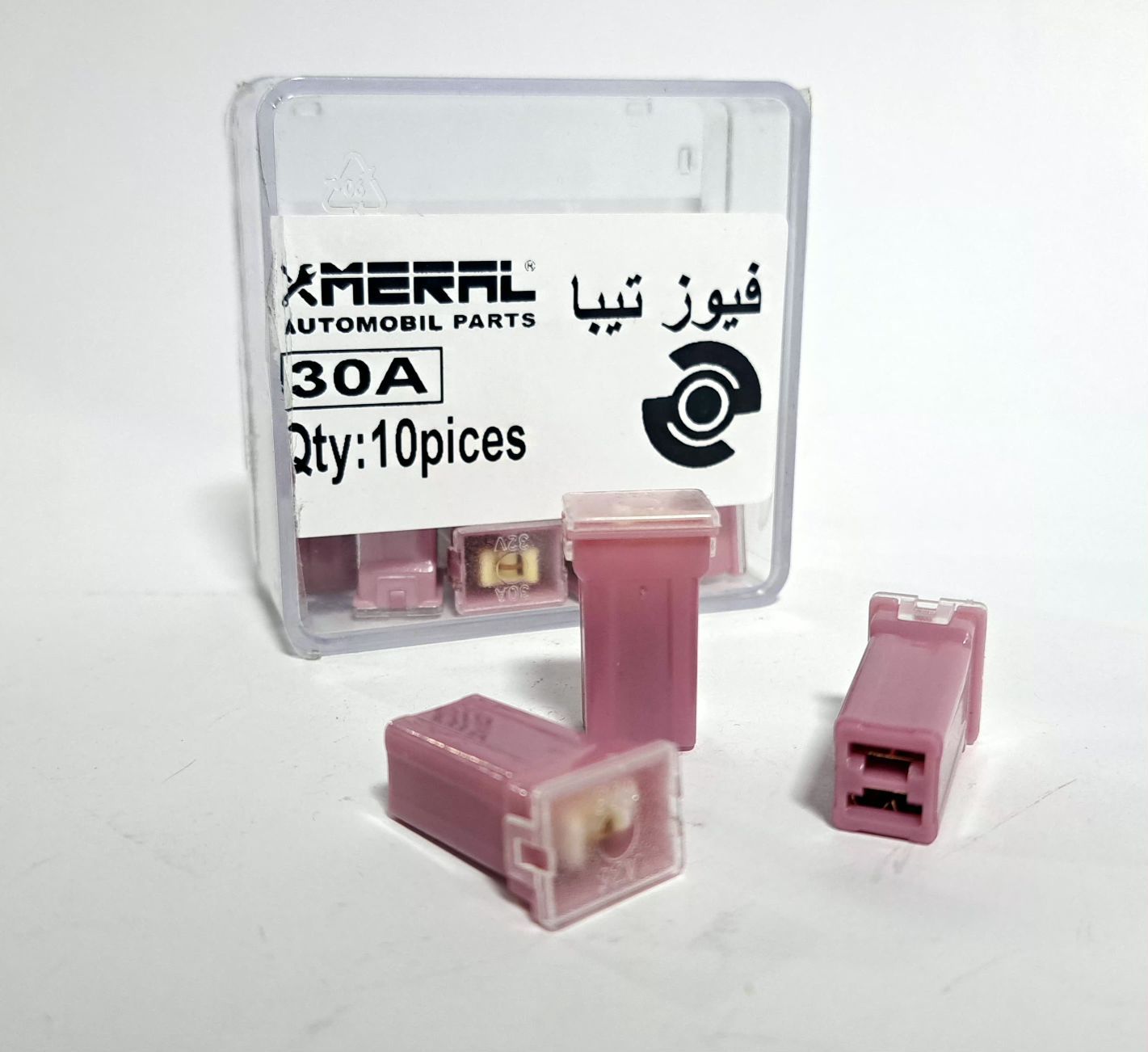 1000356441 فیوز دوپایه تیبا ساینا ،کوئیک 30 آمپر درجه یک مرال MERAL (10عددی ) - تصویر 1